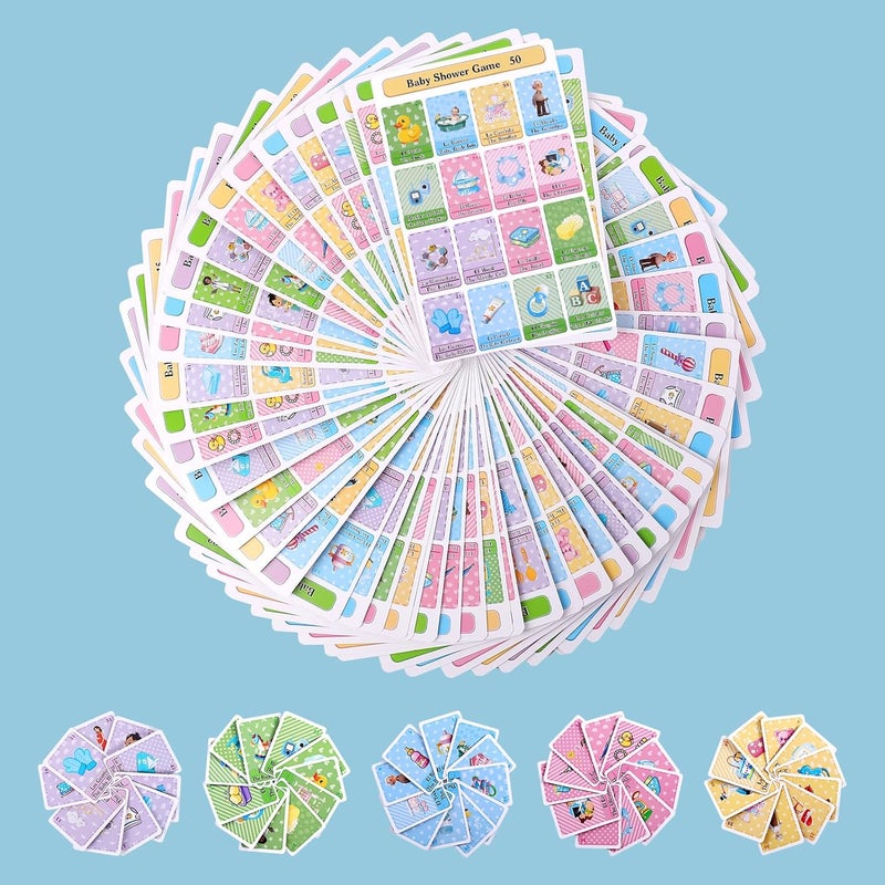 Ambercalm Baby Shower Games in Spanish English for 50 Players,Mexican Bingo Juegos para Baby Shower en Español for Boy and Girl,Funny Spanish Bingo Card Games - Image 5